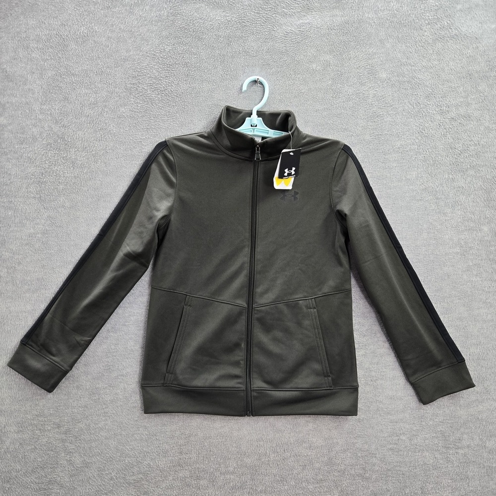 Under Armour Boys Jacket MEDIUM Green Activewear Logo Zipper NWT‎